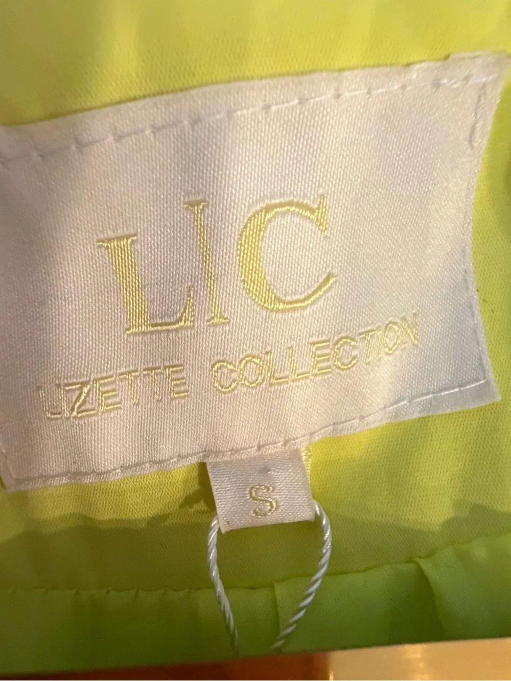 3PC Lime Yellow Rhinestone Embellished Blazer, Bralette & Mini Skirt Set NWT